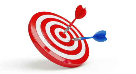 Red and White Target with Darts A Game of Skill and Precision Achieving Accuracy in Aiming A Symbol of Competition and Success in Hitting the Mark