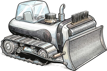 Bulldozer Heavy Machinery Construction Equipment. © rama coloring studio