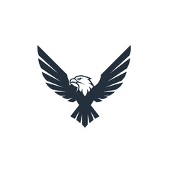 Fototapeta premium Stylized graphic eagle logo with spread wings and a fierce expression