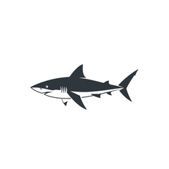 Stylized great white shark swimming in side profile