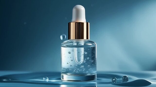 Liquid Droplet Bottle Cleaning In Water Splashing Scene
