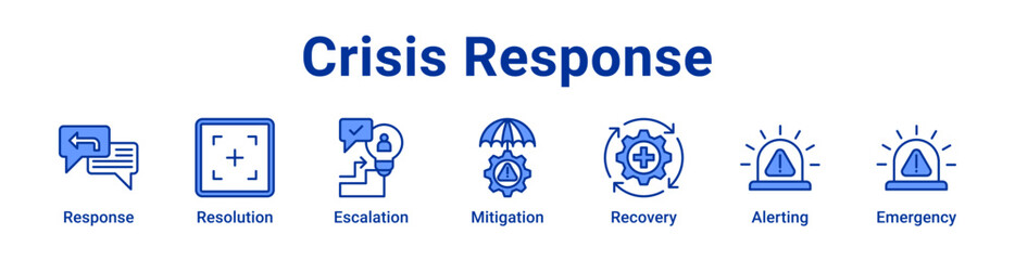 Obraz premium Crisis Response Icon Banner blue color
