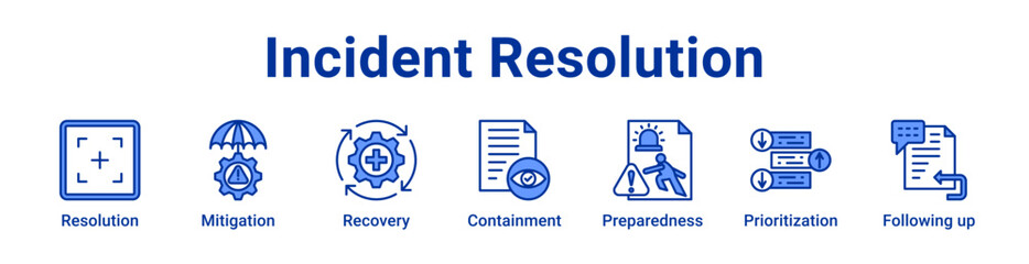 Obraz premium Incident Resolution Icon Banner blue color