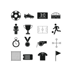 Soccer and Football Tournament Flat Vector Icon Set © TAMIM