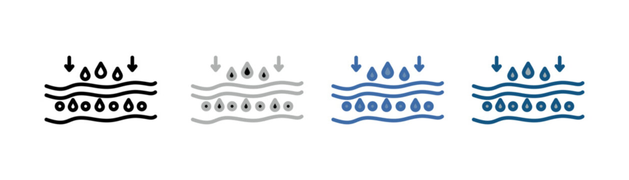 
hydrated skin icon set multiple style collection with hydrated skin design