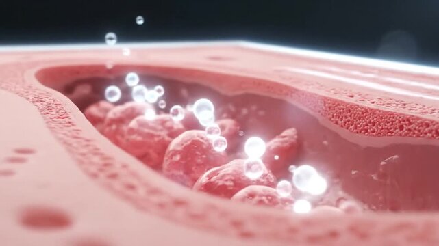 Cosmetic Serum Penetration Into Skin Layers Macro 3D Animation