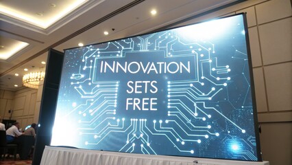 Fototapeta premium Innovation Sets Free digital circuit board on large screen