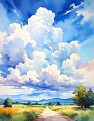 Blue sky with clouds