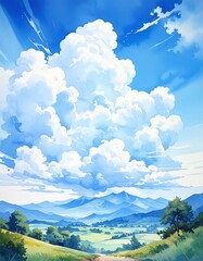 Blue sky with clouds