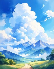 Blue sky with clouds