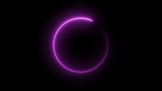 Glowing neon circle with on black background animation.  neon ellipse circle border loop icon. 
Neon round frame, circle, ring shape, loading, Blue neon circle waves loop animation background.