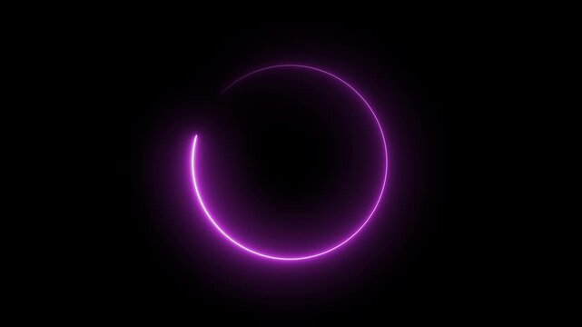 Glowing neon circle with on black background animation.  neon ellipse circle border loop icon. 
Neon round frame, circle, ring shape, loading, Blue neon circle waves loop animation background.