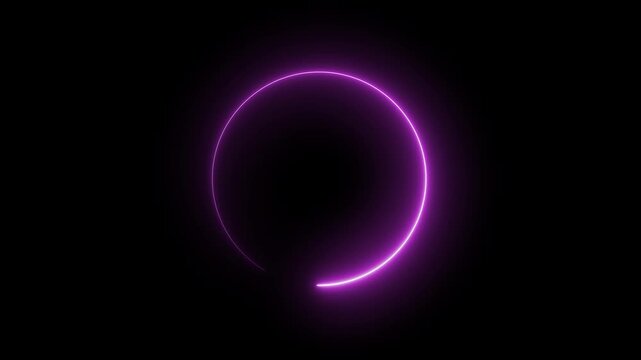 Glowing neon circle with on black background animation.  neon ellipse circle border loop icon. 
Neon round frame, circle, ring shape, loading, Blue neon circle waves loop animation background.