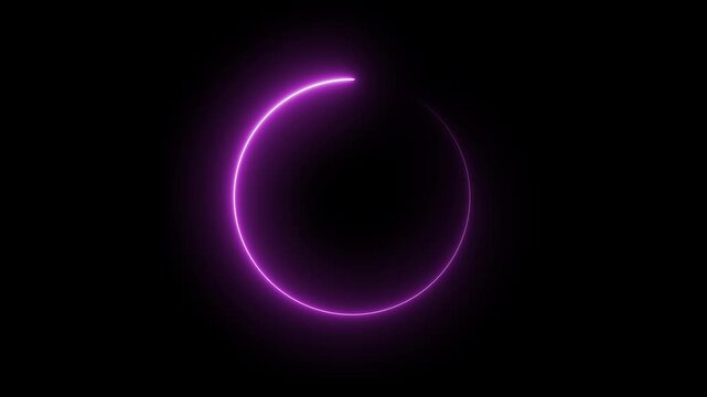 Glowing neon circle with on black background animation.  neon ellipse circle border loop icon. 
Neon round frame, circle, ring shape, loading, Blue neon circle waves loop animation background.