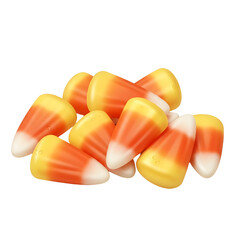 Pile of Halloween Candy Corn isolated on transparent background