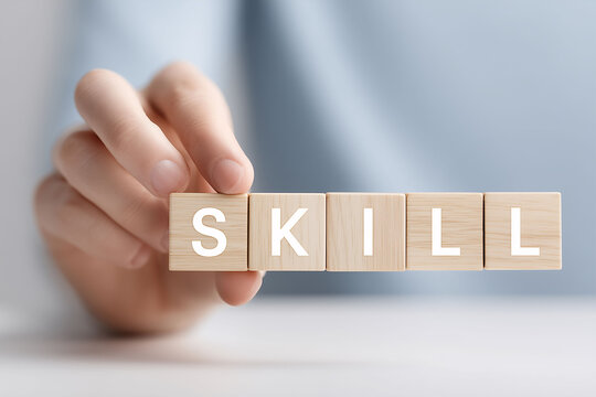 Skill development activity home office close-up image minimalistic focused view learning concept
