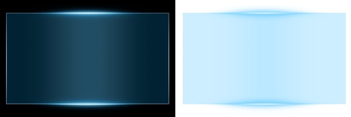 Obraz premium Blue Glowing Rectangle Frame Background with Futuristic Light Gradient and Soft Neon Illumination