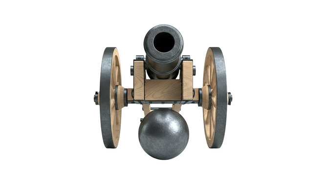 Antique Cannon with Cannonball