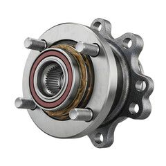 Automotive wheel hub assembly isolated on transparent background