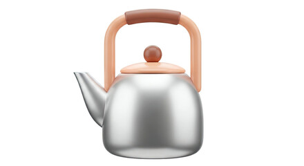 Obraz premium 3D render of a classic metal teapot with a modern design