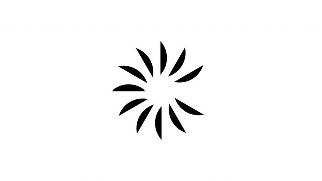 Circular Loading Processing Loop Spinner Animation Black Isolated On White Background