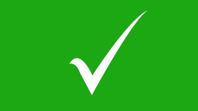 check mark sign green screen 4k video