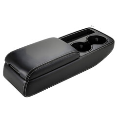 Car center console organizer with cup holders isolated on transparent background
