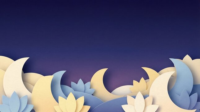 Flores de l&oacute;tus vibrantes em tons de azul e bege sobre fundo escuro.