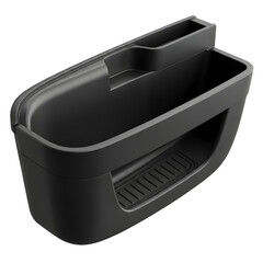 Black car side organizer 3d rendered isolated on transparent background