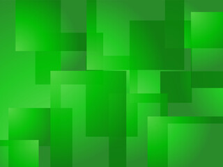 Obraz premium Vibrant green abstract background composed of layered geometric squares and rectangles.