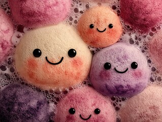 Happy Colorful Bath Bomb Characters