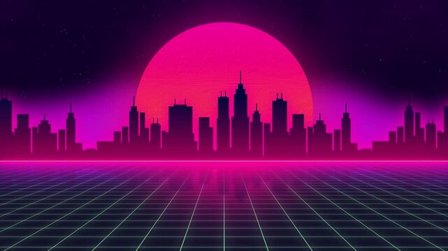 4K Animated Retro Wave Background Video | Vibrant Synthwave Motion Graphics 4K | Dynamic 80s Retro Wave Animated Backdrop | Futuristic Neon Grid and Waves Animation 4K | Colorful Retro Futuristic