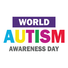 Obraz premium World autism awareness day colorful typography banner, promoting understanding and acceptance of neurodiversity