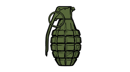 Fototapeta premium Green hand grenade illustration