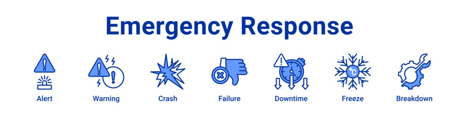 Fototapeta premium Emergency Response icon Banner and collection