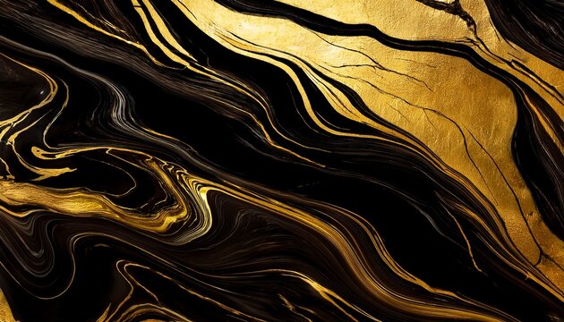 Golden Black Marble Texture Abstrack Background