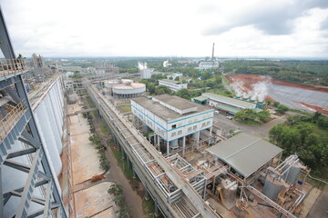 A site for mining and extracting aluminum ore from the ground