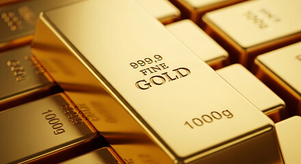 Luxury gold bars with 999.9 fine gold stamp