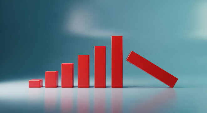 Declining Business Performance A Bar Graph Showing a Downward Trend, Illustrating Economic Recession, Market Downturn, and Financial Instability in a Global Context