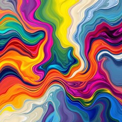 Fototapeta premium Abstract digital painting with vibrant colors and flowing shapes, digital illustration, colorful