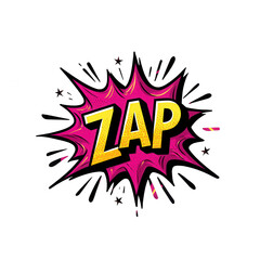 Vibrant Comic Style Zap Text Effect with Pink Explosion isolated on transparent background