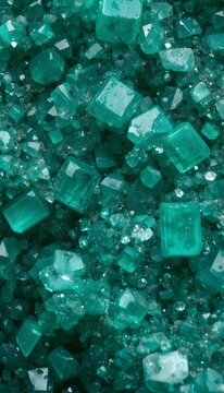 A close-up view of green crystalline structures.