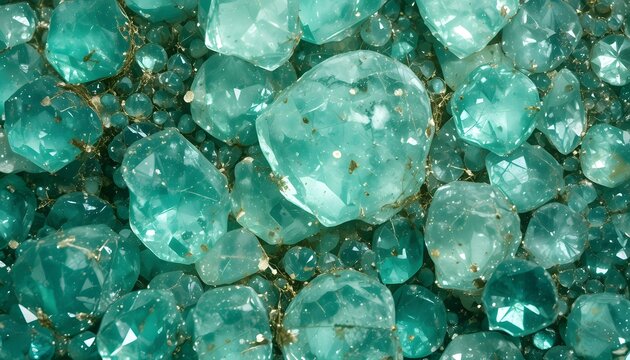 A collection of vibrant green gemstones.