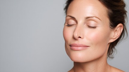 facial rejuvenation, woman in her early s with a serene, refreshed, and youthful look post-botox treatment, exuding confidence and a natural glow