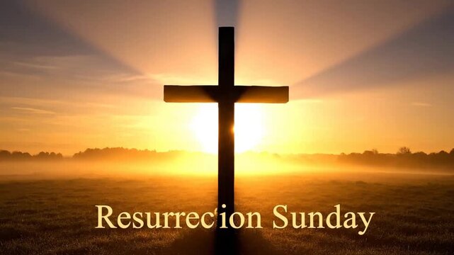 A powerful image of a cross silhouetted against a radiant sunrise, symbolizing Resurrection Sunday and new beginnings.