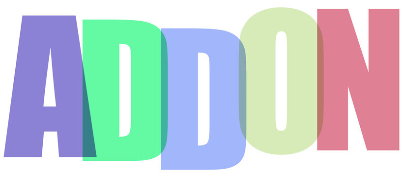 Multicolored addon text in bold letters