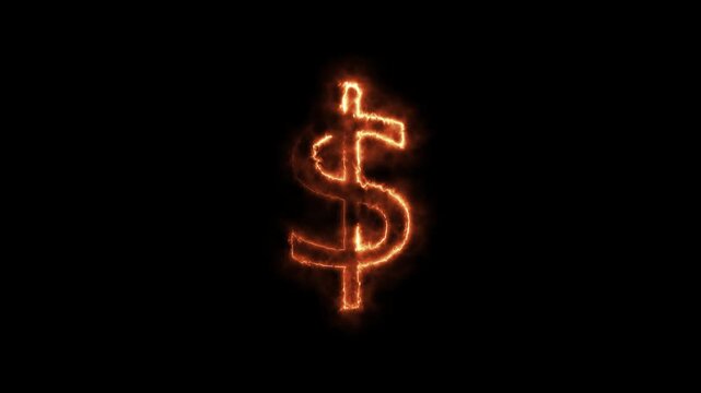 abstract neon dollar icon animation on black background, Glowing neon dollar line icon animation.
Financial Focus and Wealth Concept, icon money wealth sing animated on black background.