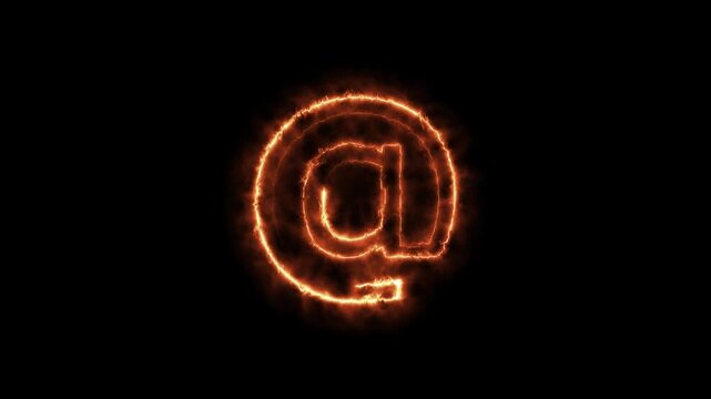 A dynamic motion, and glowing neon @ animation .neon lightning bolt, glowing sign.
4K Video motion graphic animation motion video .@ neon sign light on black background. 
