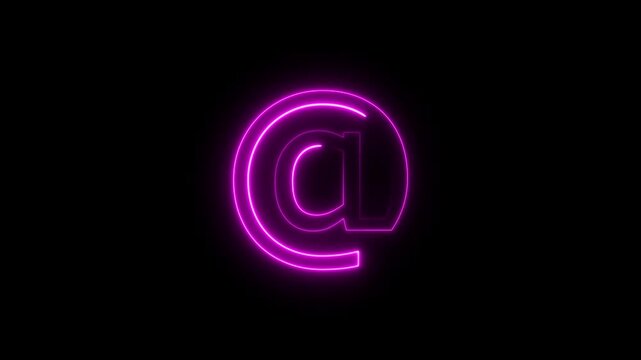 A dynamic motion, and glowing neon @ animation .neon lightning bolt, glowing sign.
4K Video motion graphic animation motion video .@ neon sign light on black background. 