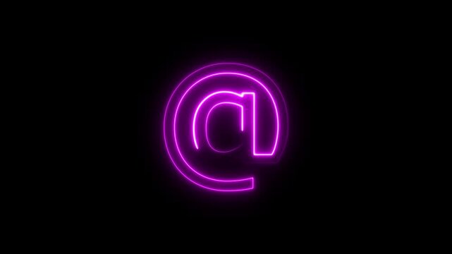 A dynamic motion, and glowing neon @ animation .neon lightning bolt, glowing sign.
4K Video motion graphic animation motion video .@ neon sign light on black background. 